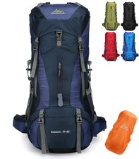 70L Sac à Dos de Camping Trekking Randonnée Voyage avec Housse Imperméable Bl...