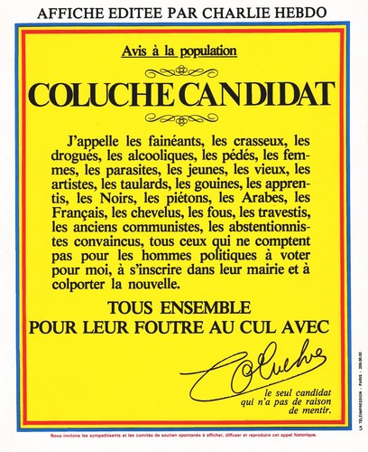 Affiche coluche président - coluche,