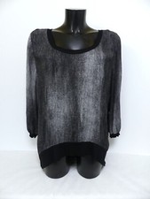 CREA CONCEPT, pull fin et ample, gris noir, Taille 40