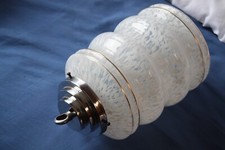 GRAND globe verre moucheté Clichy Lampe Suspension Art Déco  Building