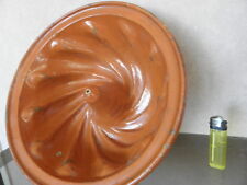 primitive mould cake Heart Pudding Cooking Heavy Terra-cotta Mold vintage french
