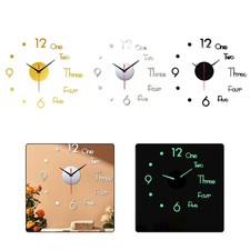 Horloge Murale Acrylique Moderne 3D Miroir Autocollant Design pour Décoration P