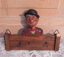 Ancienne sculpture tête articulée bois sculpté peint collection