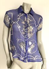  CHEMISIER WOMEN HERMES "LES CHEVAUX DES MOGHOLS" TAILLE 36 EXCELLENT ETAT 