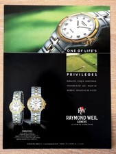 Publicité de 1992 - Montre Raymond WEIL Genève - temps d'un créateur - PF182