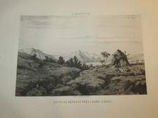 Alexandre SÉGÉ (1818-1885) Gravure EAU FORTE ORIGINALE CAURO CORSE AJACCIO 1860