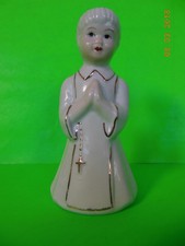 SUJET COMMUNION FILLE PORCELAINE - NEUF -  A garnir d'1 tulle avec ruban dragées