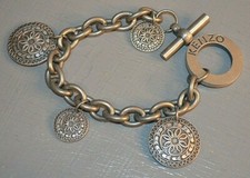 Bracelet Breloque KENZO Gros Chaînons Design Baroque Vintage 