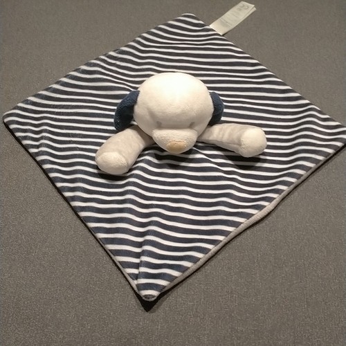 Doudou plat chien blanc gris - plat,