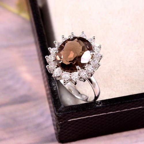Bague quartz fumé