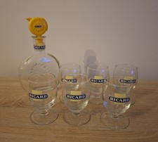 6 Verres RICARD avec Carafe et Doseur Logo Carré