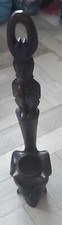 Totem suspendu en bois, Amérique du sud, cendrier ou bol de mortier, H: 46 cm