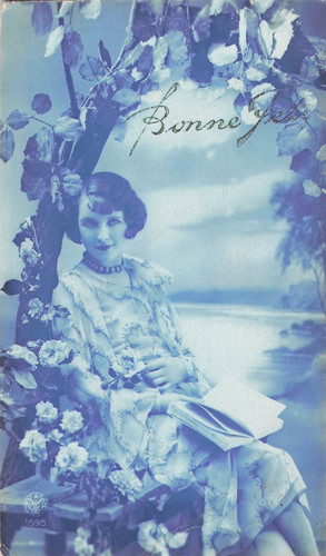 Bleue bonne fete femme - cp,