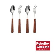 Ensemble de fourchettes à cuillère KXLCGYK manche en bois 18-8 couverts à dîn...