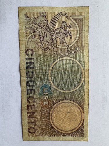 Ancien billet italien 500 lire - billet,