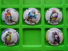 Capsules de champagne , Lebrun Paul , n°74 à 74d , les oiseaux