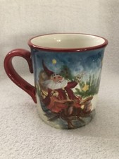 SUSAN WINGETS ENCHANTED SANTA CHRISTMAS REINDEER MUG