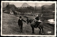 CPSM SCENES VILLAGEOISES PAYSANNE A CHEVAL EN HAUTE MONTAGNE