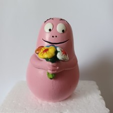 FIGURINE ANCIENNE PVC  BARBAPAPA avec bouquet de fleurs - Plastoy 2003