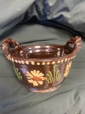 Ancien bol Panier en poterie vernissée d'Alsace, Soufflenheim début XXeme