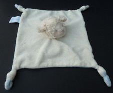 29. DOUDOU PLAT AVENE PEDIATRIL MOUTON AGNEAU BLANC ECRU BLEU TBE