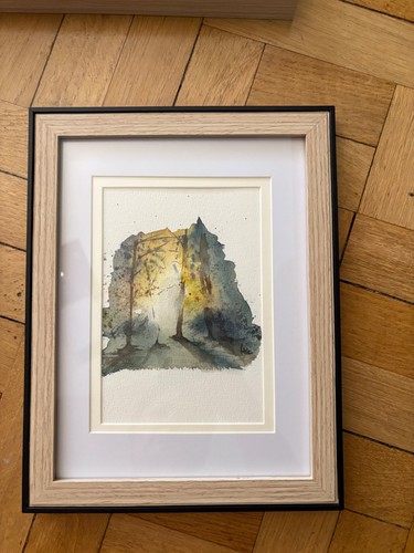 Cadre aquarelle forêt - cadre,