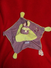 Doudou Lucien Sauthon Baby Déco Les Zigotos Lapin vert violet mauve
