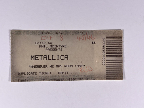 Metallica ticket partout où - partout,