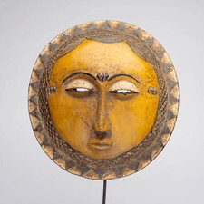 FR0329 MASQUE BAOULE AVEC SOCLE COTE D'IVOIRE AFRIQUE ART TRIBAL AFRICAIN