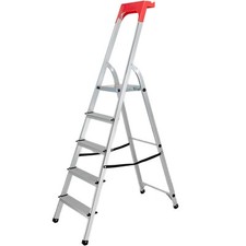 Escabeau pliable 5 marches léger en aluminium 150 kg 55 cm Safetool porte outil