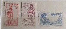Série 3 Timbres Réunion Défense De L'empire N° 175/177 Neuf* 1941