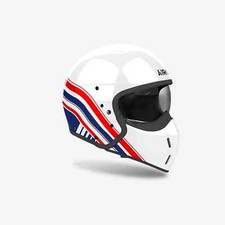 Casque Jet Hybrid Airoh J 110 Eon Brillant - Blanc Bleu Rouge - Taille L