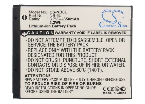 Batterie 850mah nb 6lh - nb-6l, nb-6lh