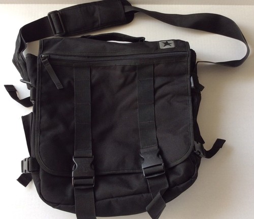 Black laptop messenger - black,