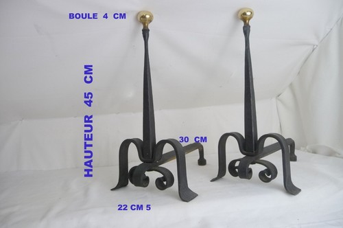 Chenets cheminée fer - chenets,