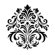 Pochoir 25 x 25 cm en plastique mylar fleur baroque