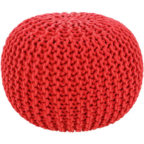 Alexia bright red accent pouf - alexia,
