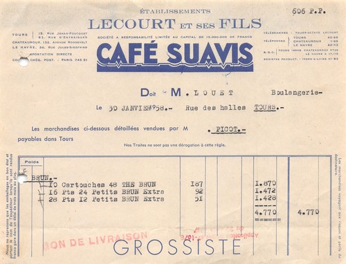 1958 cafe suavis ets lecourt - cafe,