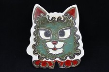 Vide poche céramique CHAT émaux cristallins zoomorphe poet laval natacha