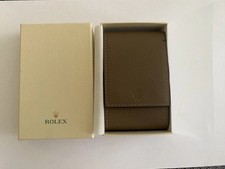 Brand New Rolex Original Watch Travel Case Taupe Light Brown Leather Authentic