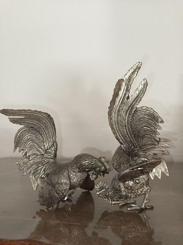 Couple coq métal - en,
