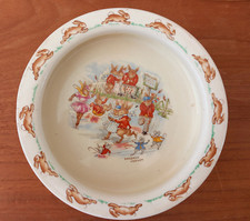 ROYAL DOULTON BUNNYKINS ASSIETTE BEBE BARBARA VERNON "PATINS A GLACE" VINTAGE