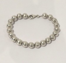 Bracelet maille boules  8mm en argent 925
