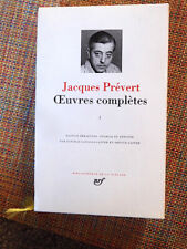 PLEIADE PREVERT   Oeuvres complètes Tome I  1992