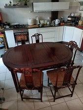 Table & chaises asiatique (Malaisie) en bois de rose 