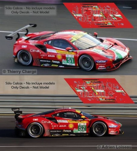 Décal ferrari 488 gte - gte, mans