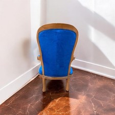 Fauteuil Louis XV bleu et