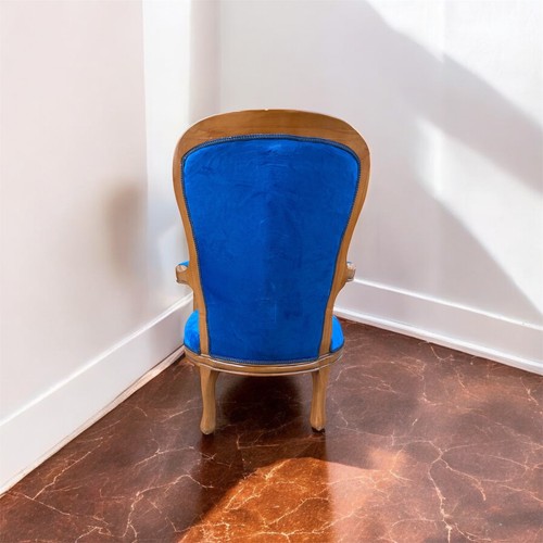 Fauteuil louis bleu et - bleu,