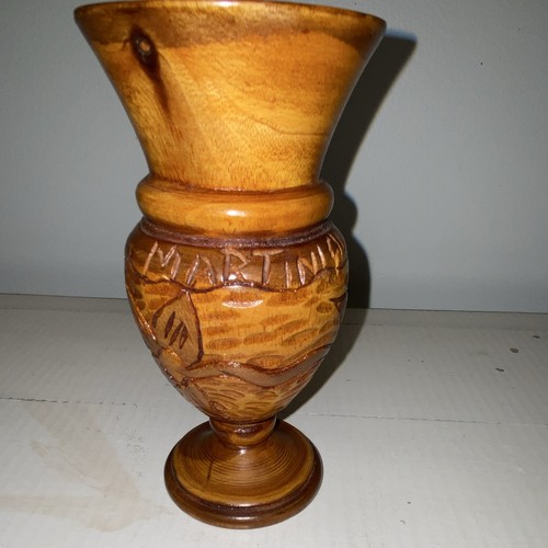 Hand carved wooden vase - hand,