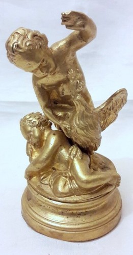 Putto jouant avec coq - putto, un
